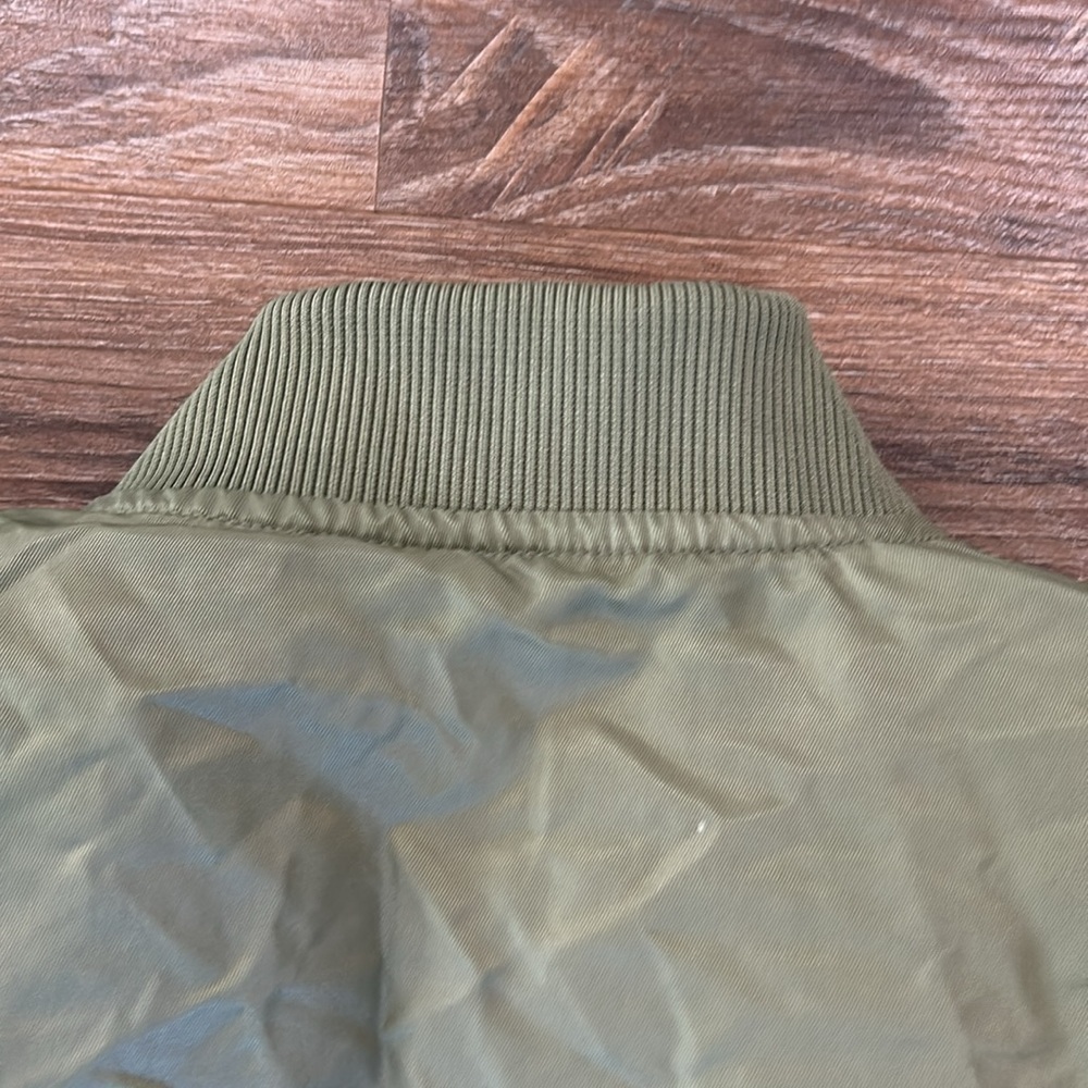 Levi's Bomber Jacket Boys Small Green Nylon Logo Embroidered Patch Zipsw/pockets - Picture 13 of 15